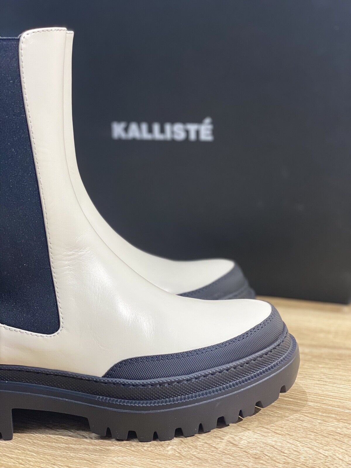 Kalliste’ Combat Boot Donna KS5502 In Pelle Offwhite Luxury Woman Boot 37.5