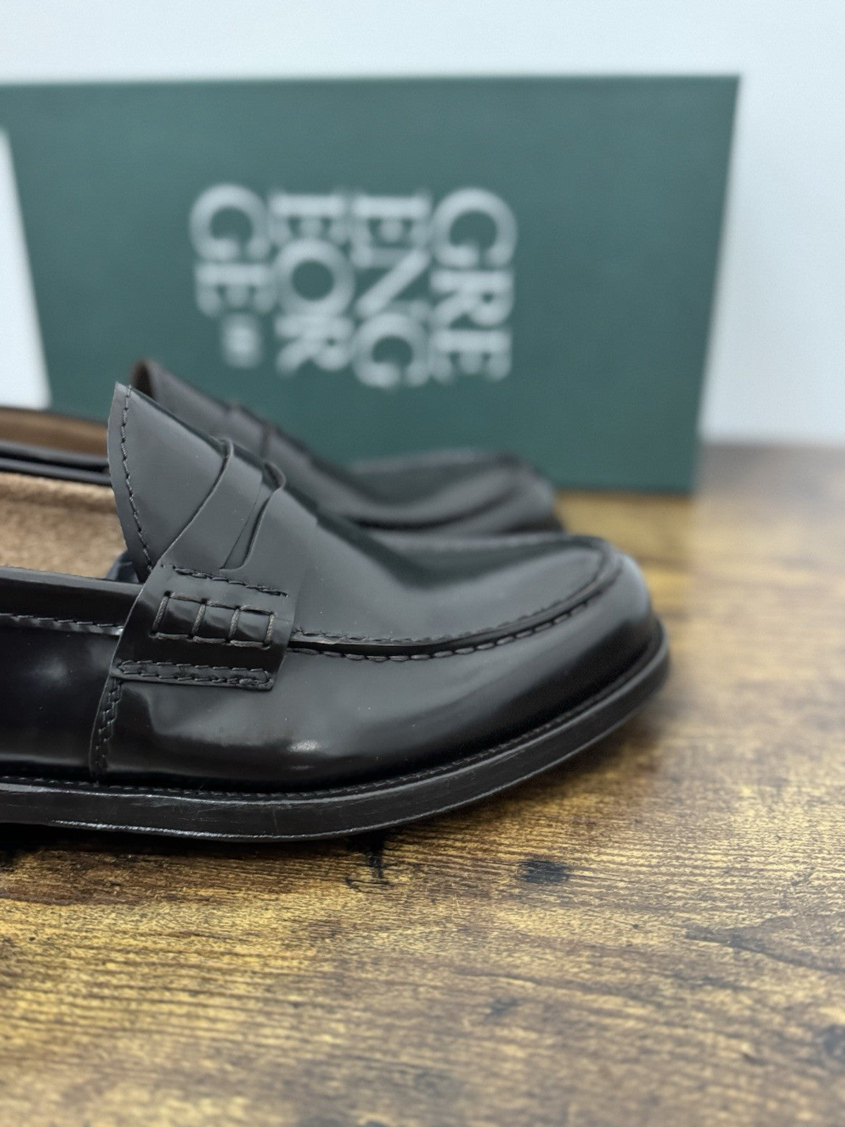 Green George Mocassino College Pelle Brown Fondo CuoioHandmade In Italy Uomo 39