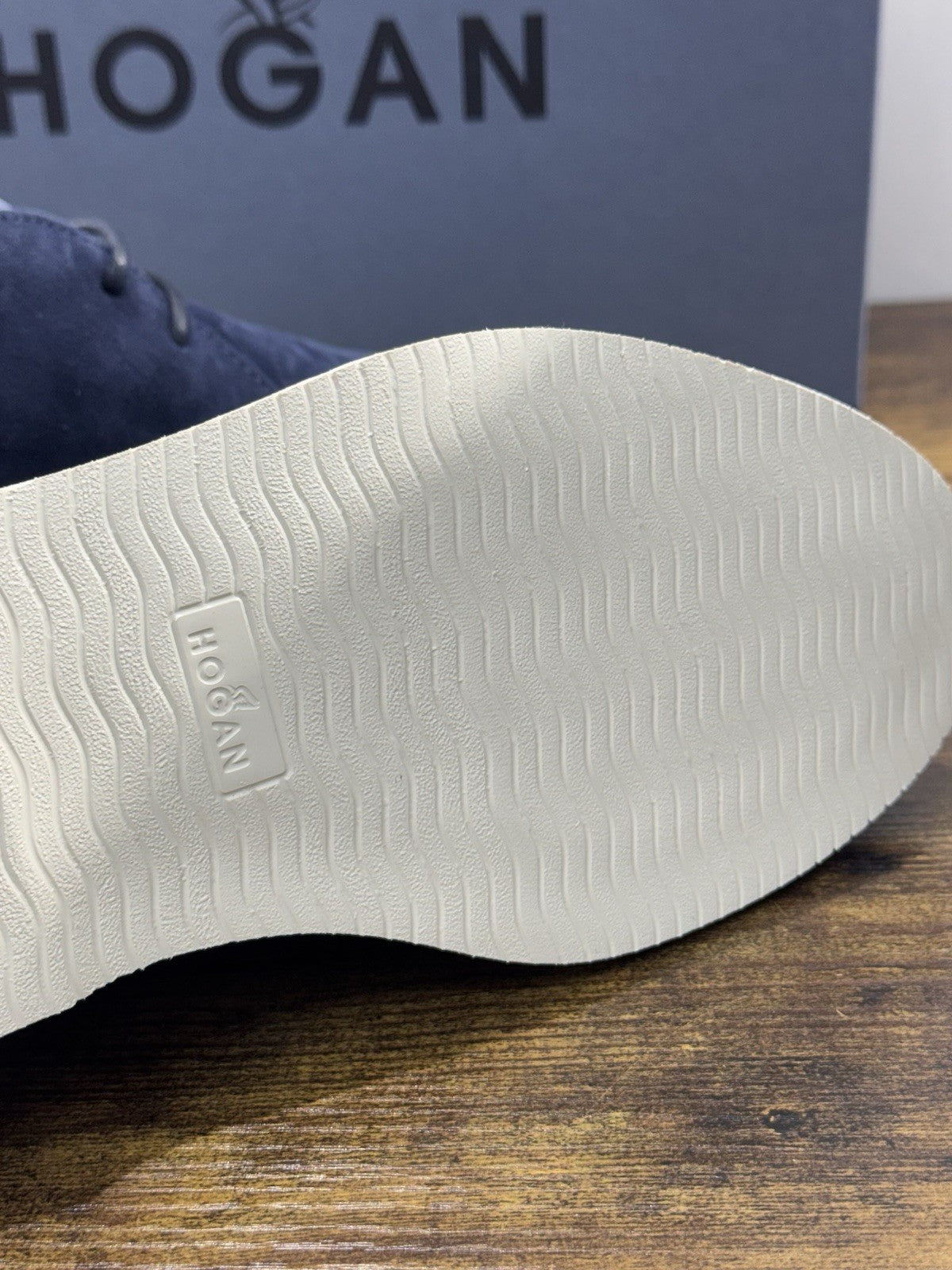 Hogan H633 Polacco Suede Blu Memory Foam Casual Hogan Uomo 42.5