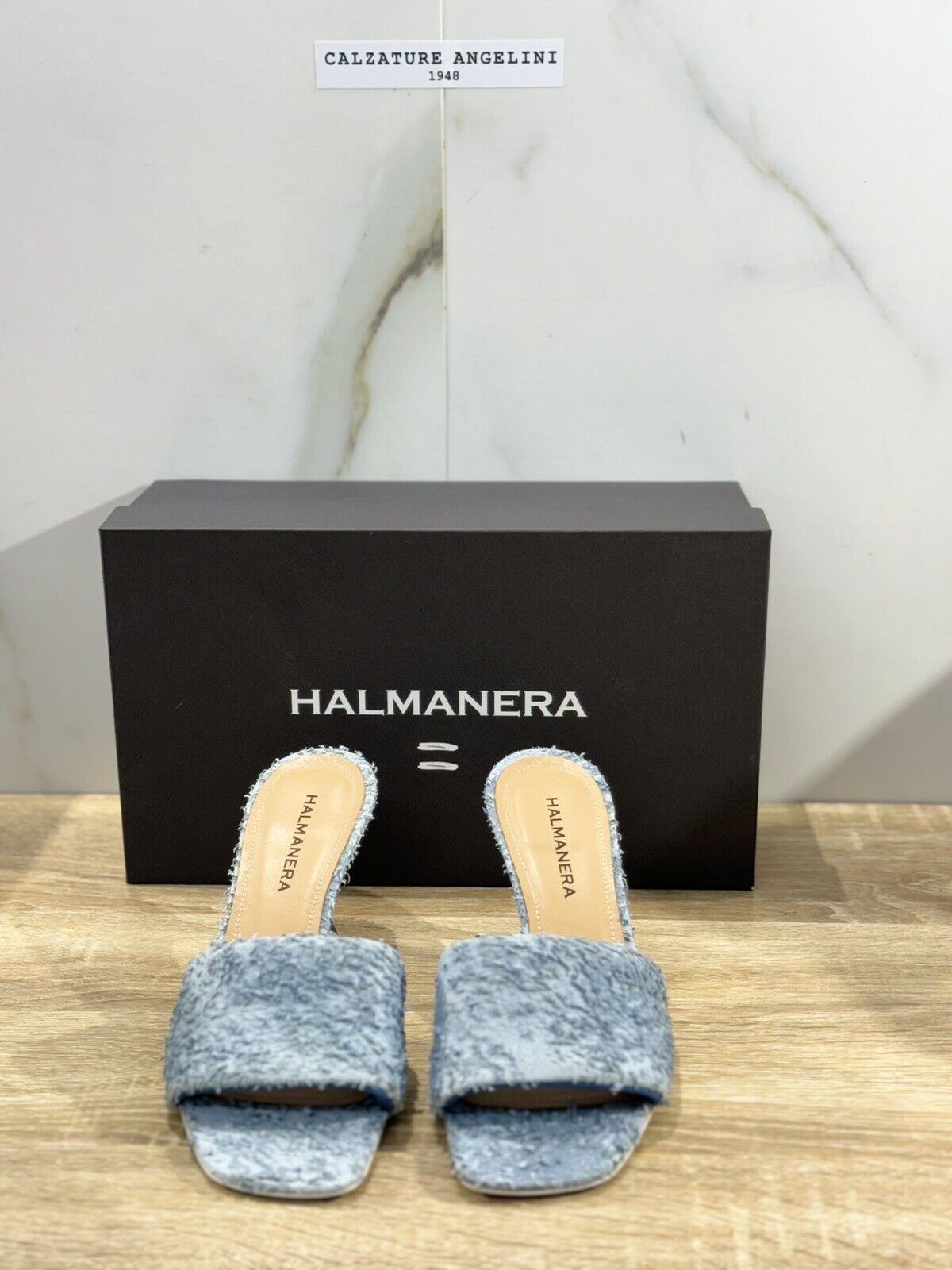 Halmanera Sandalo Donna Dana  In Pelle Blu  Luxury Shoes 37