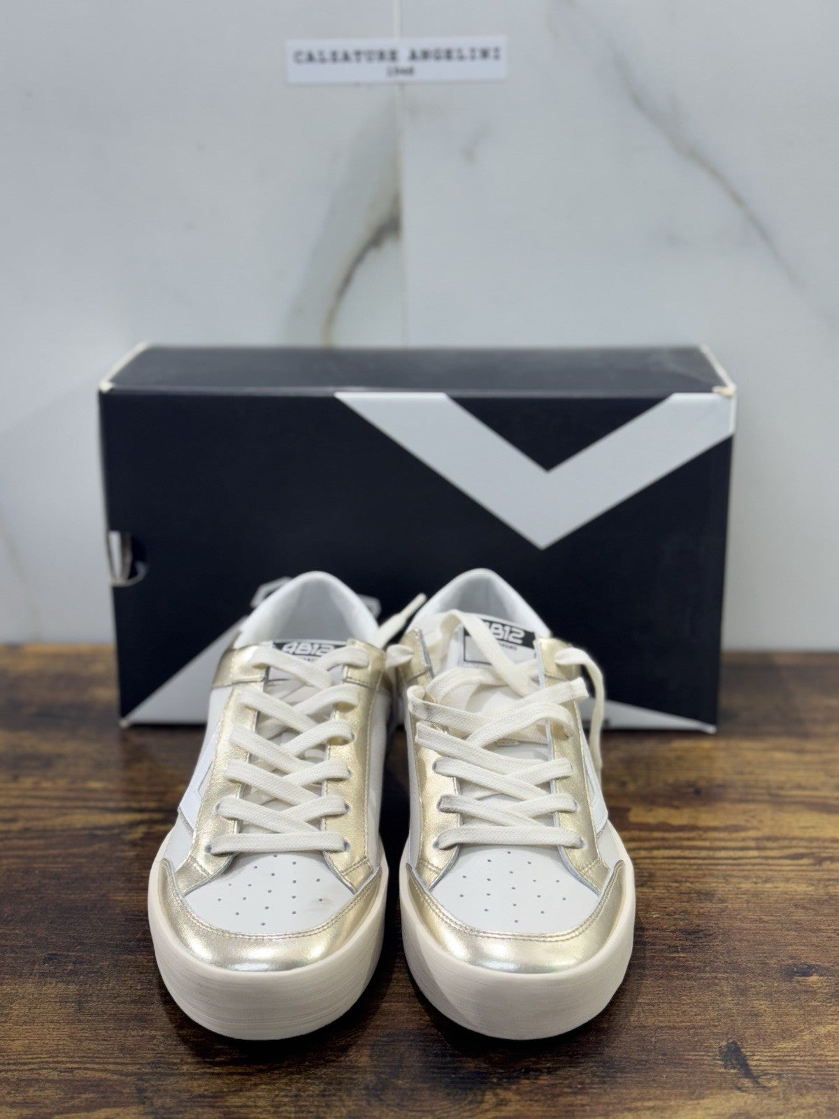 4B12 Sneaker Kyle  Pelle Bianco Casual Sneaker Donna 38