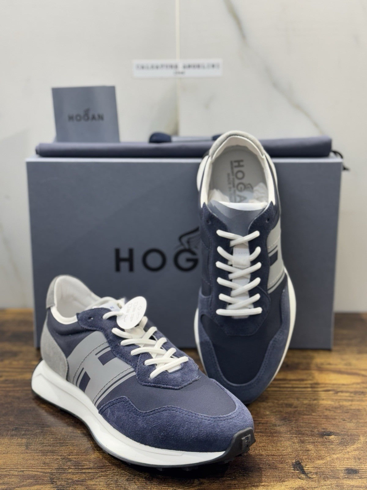 Hogan H601 Sneaker Pelle Suede  Blu Memory Foam   Casual Hogan Uomo 42.5