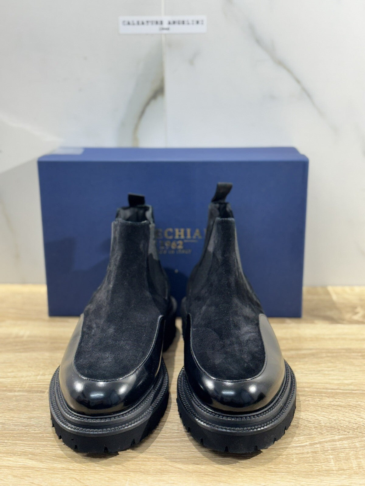 Marechiaro 1962 chelsea boot uomo Nero    pelle fondo gomma casual shoes 44