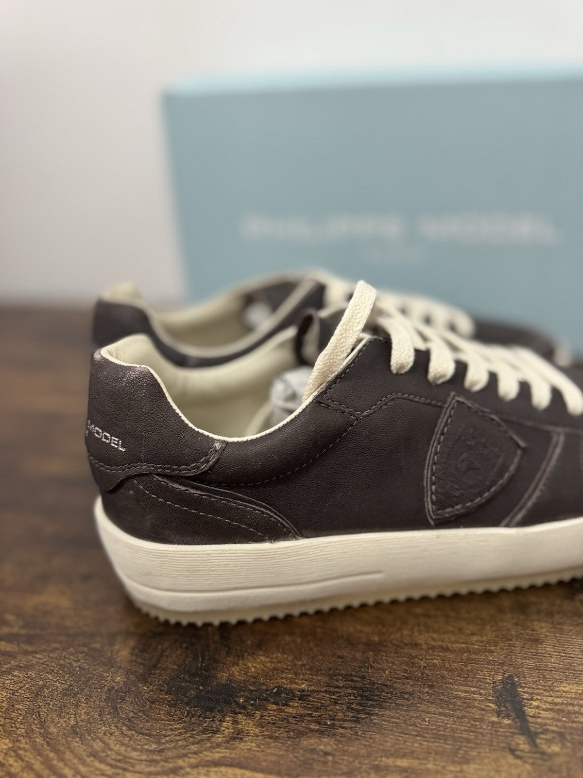 Philippe Model Nice Low Sneaker Pelle Brown  Casual Uomo 44