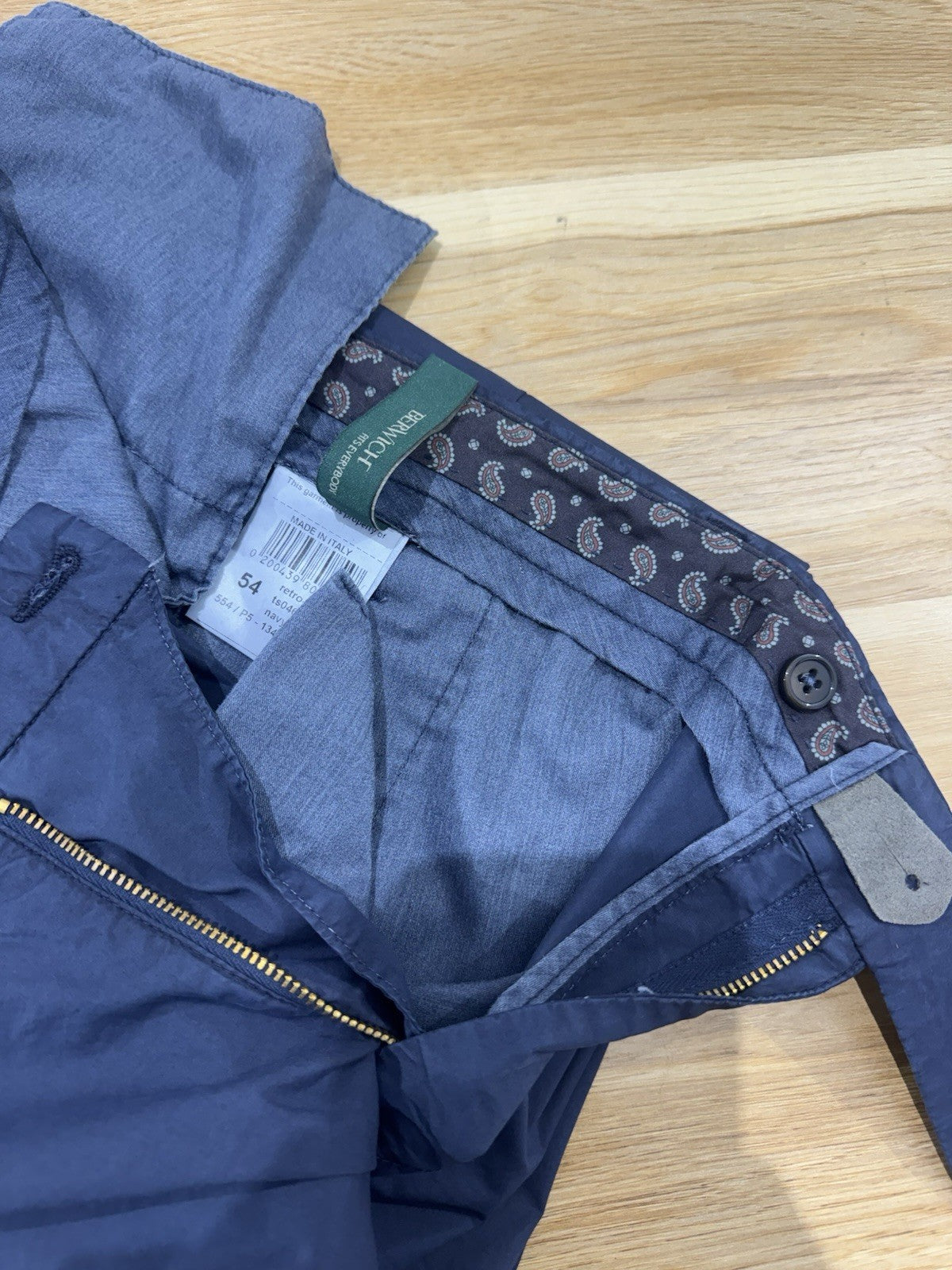 Berwich Pantalone Blu  Cotone Tencel Casual Uomo 54