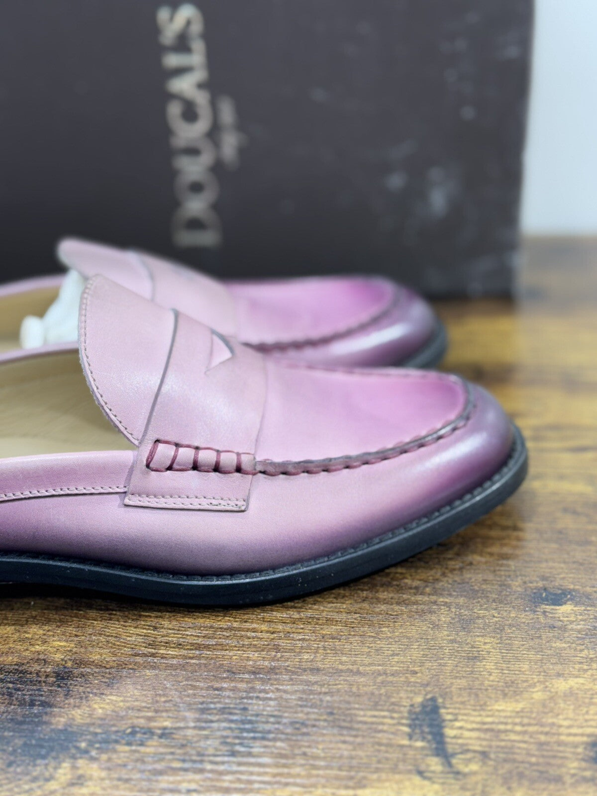 Doucal’s Scarpa Donna Sabot In Pelle Rosa Anticato A Mano 37
