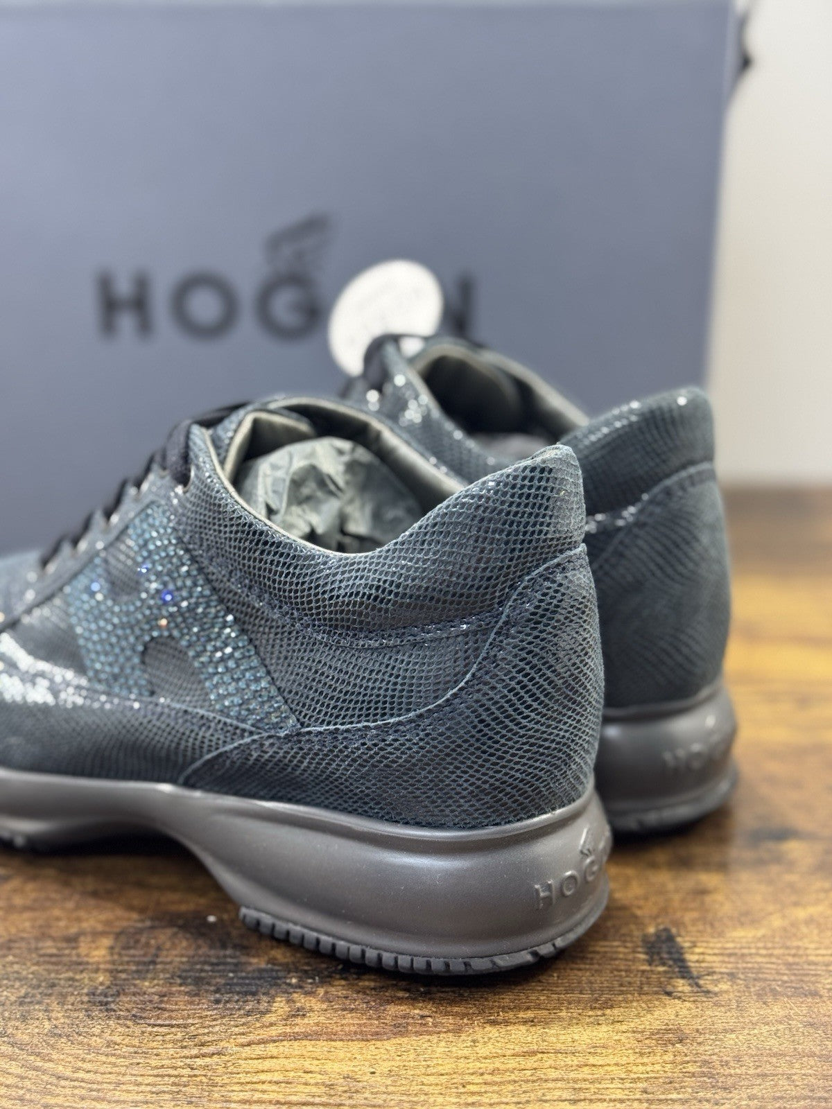 Hogan Interactive Pelle Blu Denim H Strass Casual Hogan Donna 36