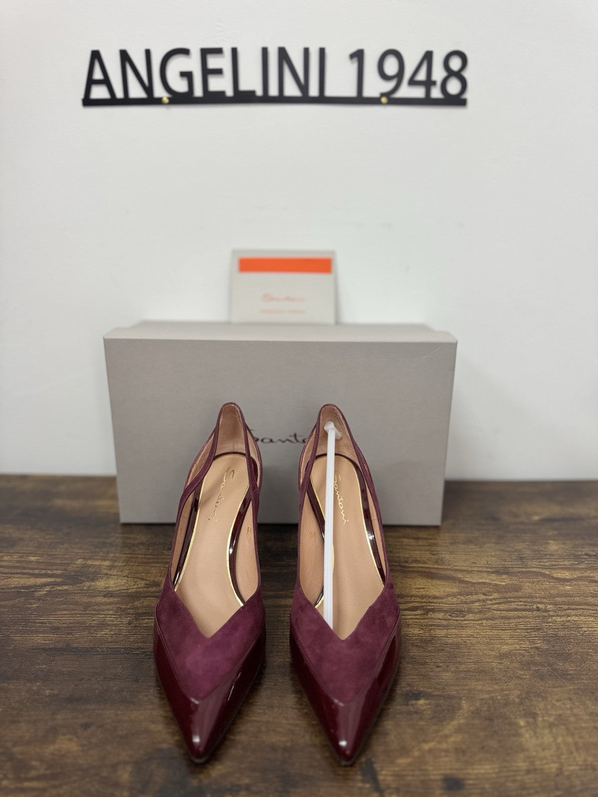 Santoni Décolleté Suede Bordo’  Con Tacco  Scarpa Santoni Donna 38