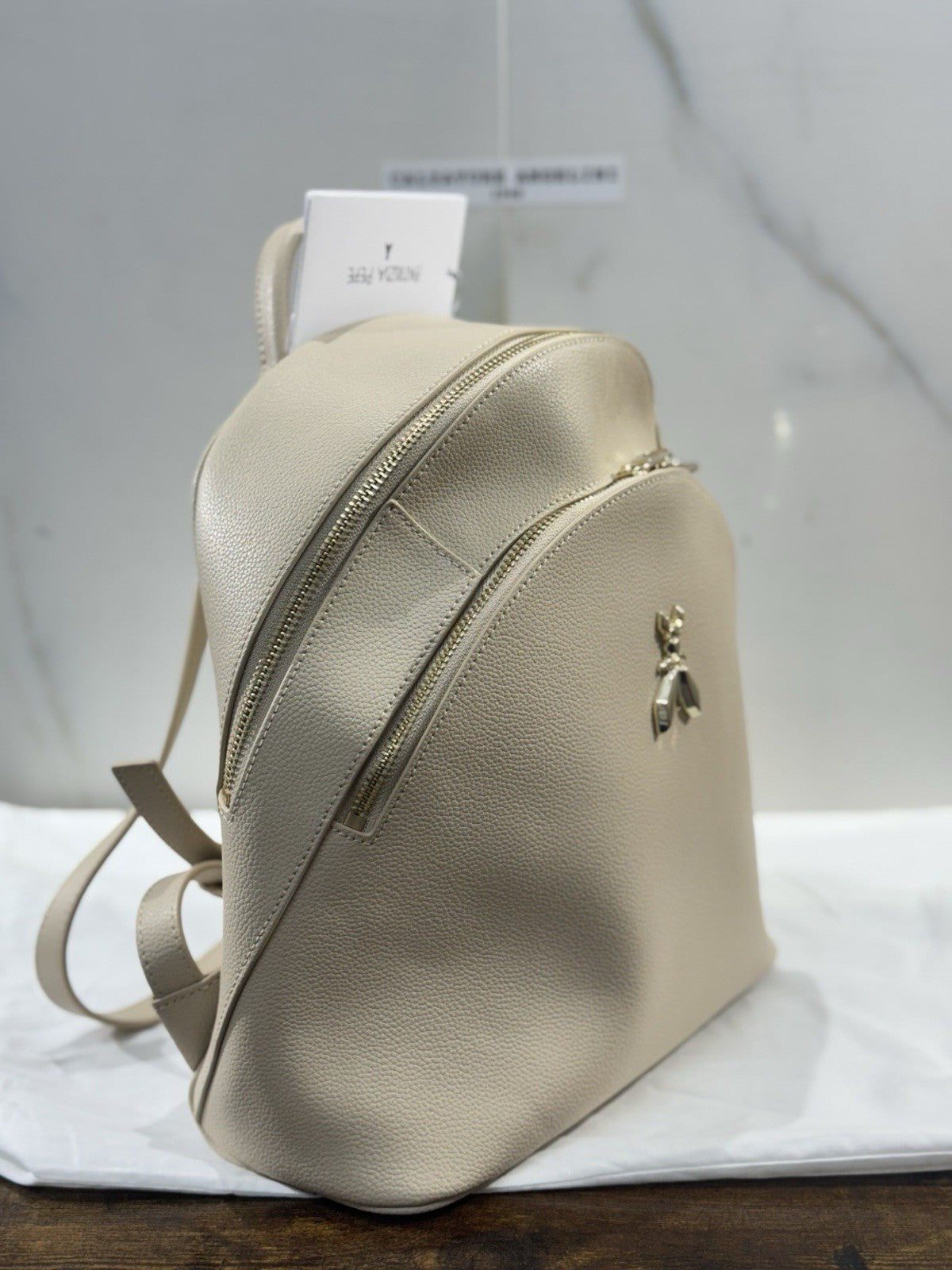 Patrizia Pepe Borsa Zaino 100% Pelle Sand  Backpack  Casual Donna