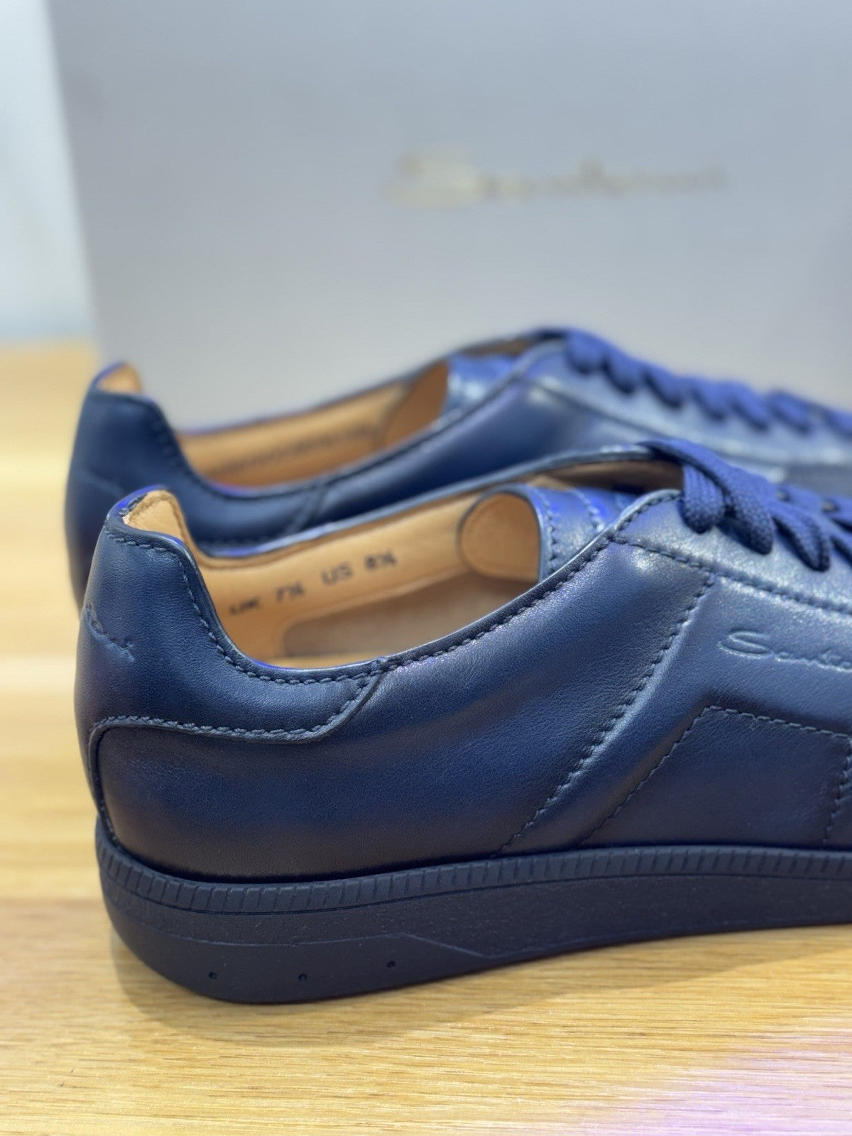 Santoni Dbs Only Sneaker Pelle  Blu  Luxury Santoni Scarpa Uomo 41.5