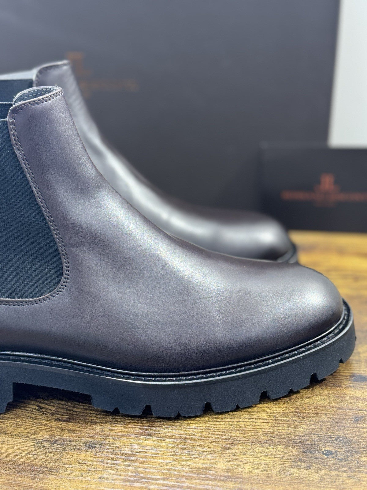 Rossano Bisconti Chelsea Boot Uomo  Pelle Marrone    Fully Made In Italy 44