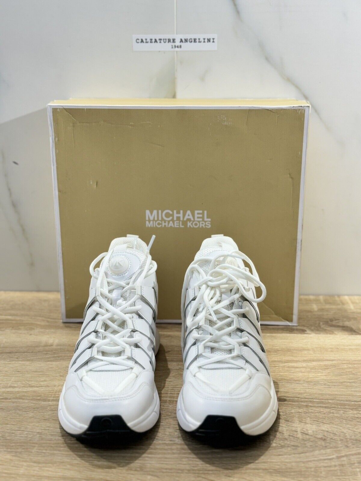 Michael Kors sneaker donna Hero  Trainer   Lace Up Pelle Bianca 37.5