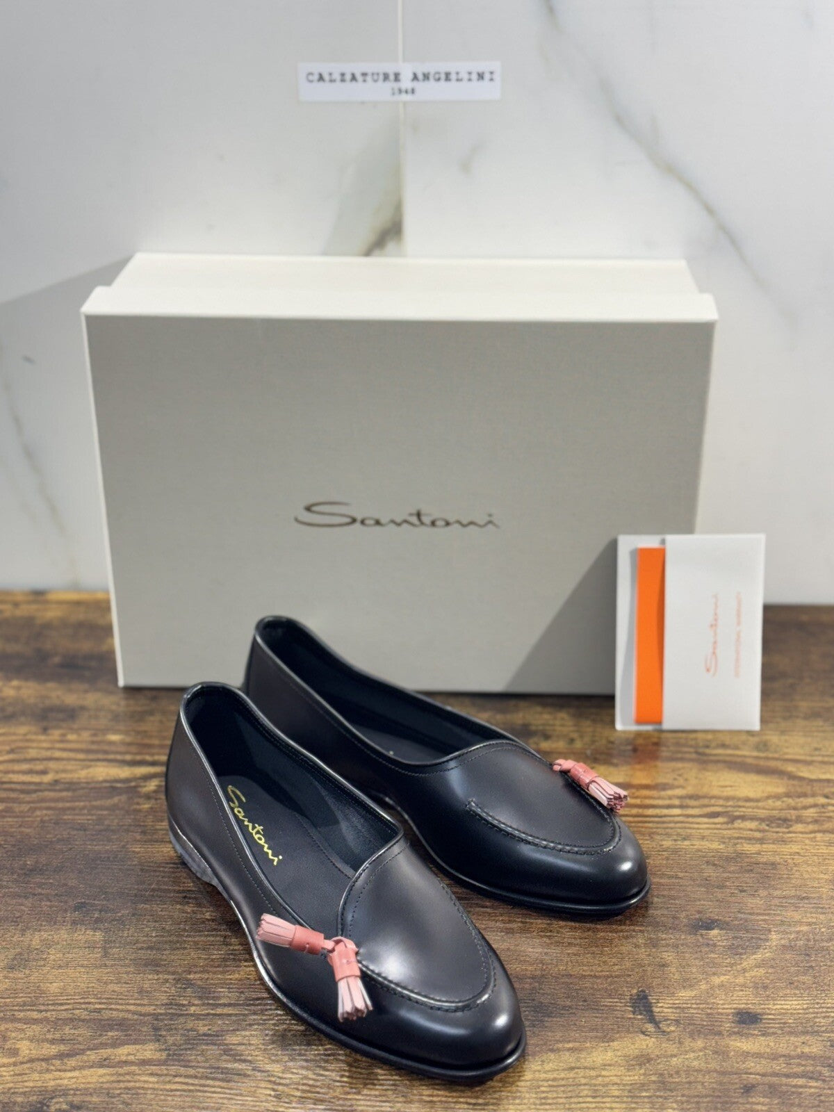 Santoni Mocassino Donna Pelle  Nero  Nappine  Casual Loafer Santoni 37.5