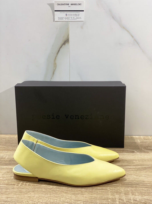 Poesie Veneziane Sandalo donna  Pelle Zolfo Slingback   made in italy 40