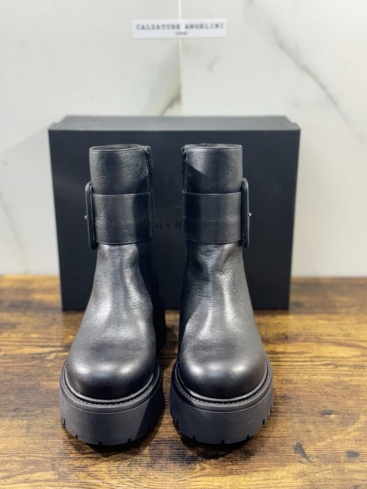 paloma barcelo Chelsea Boot  Combat  pelle Nera luxury boot 39