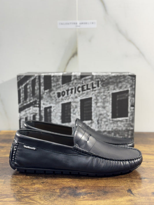 Roberto Botticelli Mocassino Uomo Driver Pelle Nero Made In Italy 43