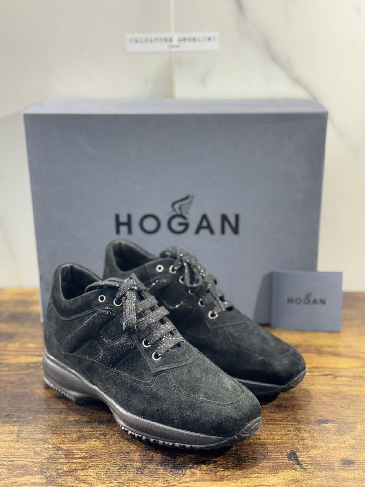 Hogan Interactive Donna Sneaker  Suede Nero   Luxury Hogan Woman 37