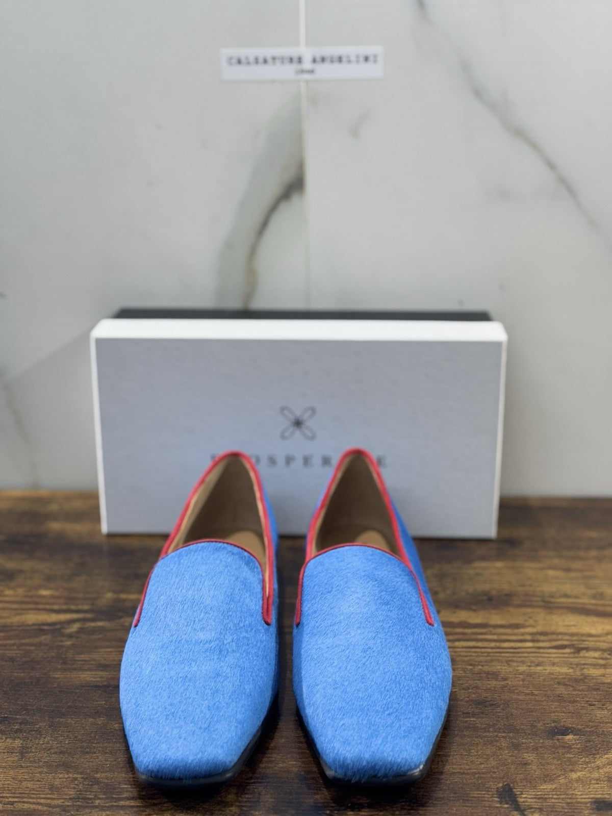 Prosperine mocassino donna in Cavallino      luxury made in italy 41 Celeste