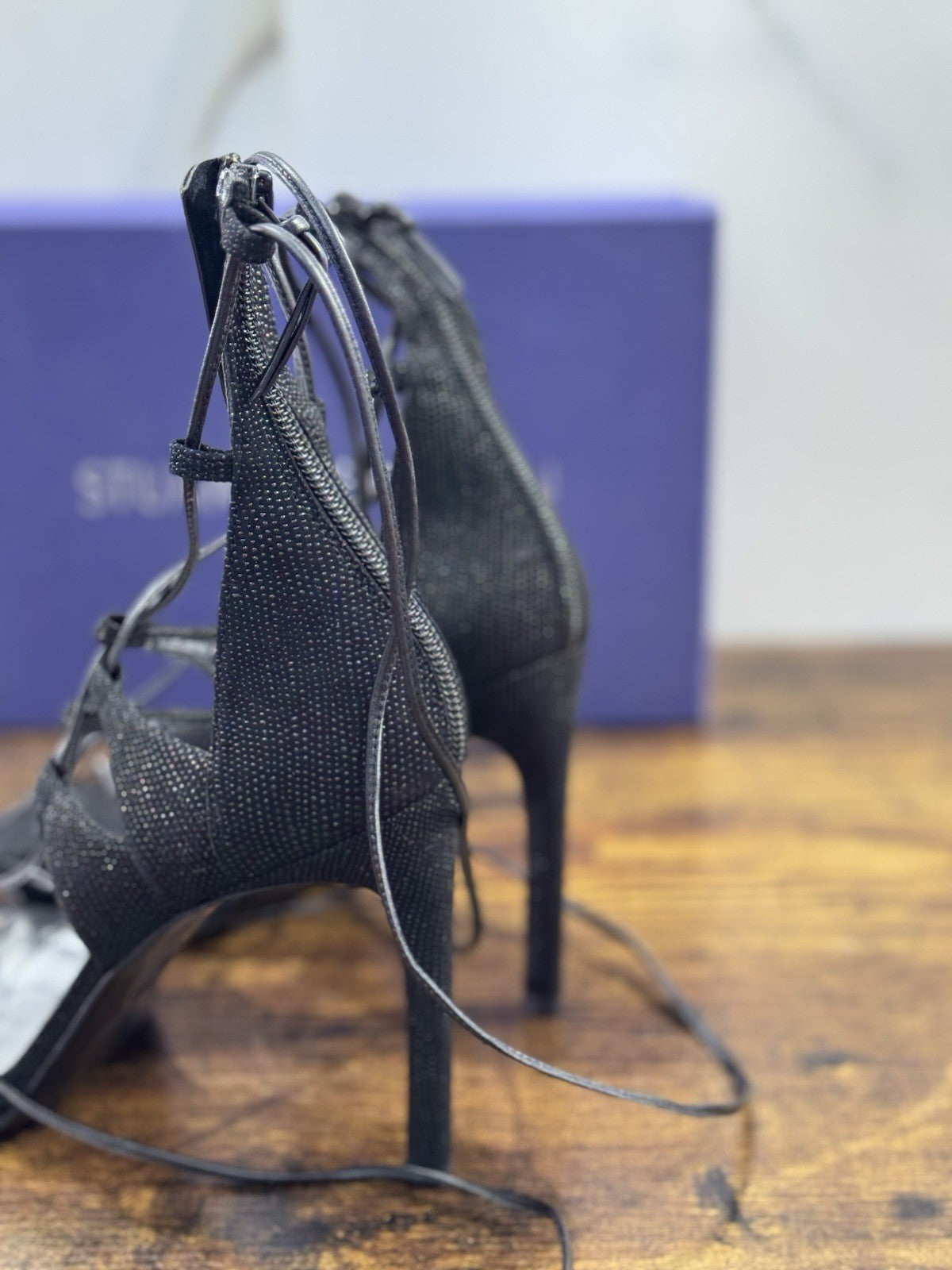 stuart weitzman Sandalo Donna Legwrap  Pelle Nero  Luxury Woman  Donna 40