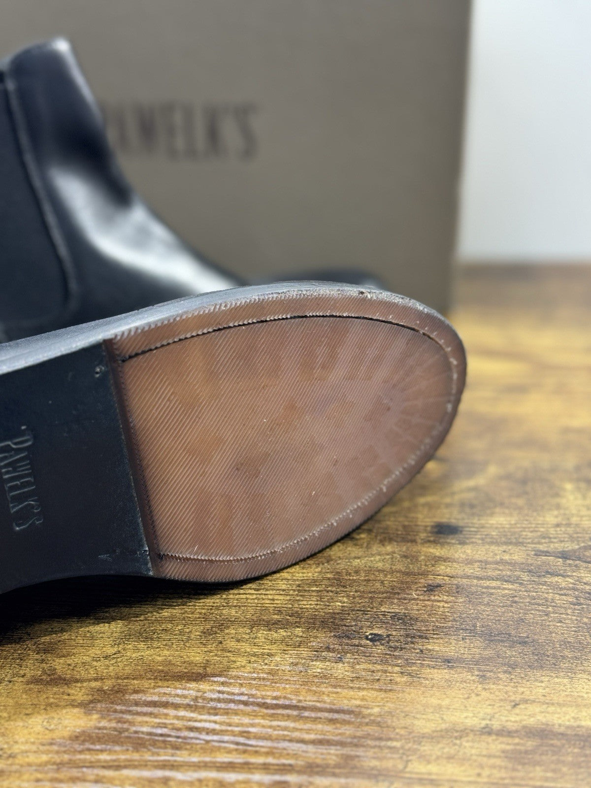 Pawelk’s Chelsea Boot Uomo Pelle Nera Hand  Made In Italy 45