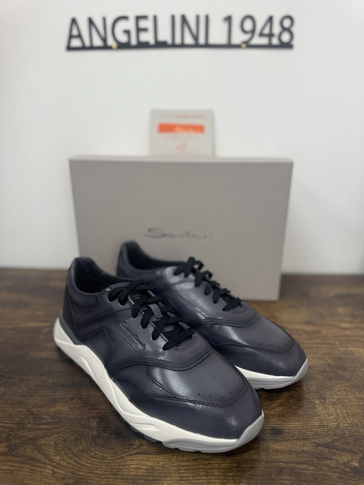Santoni Innova Sneaker Pelle Blu     Casual Luxury Santoni Scarpa Uomo 43
