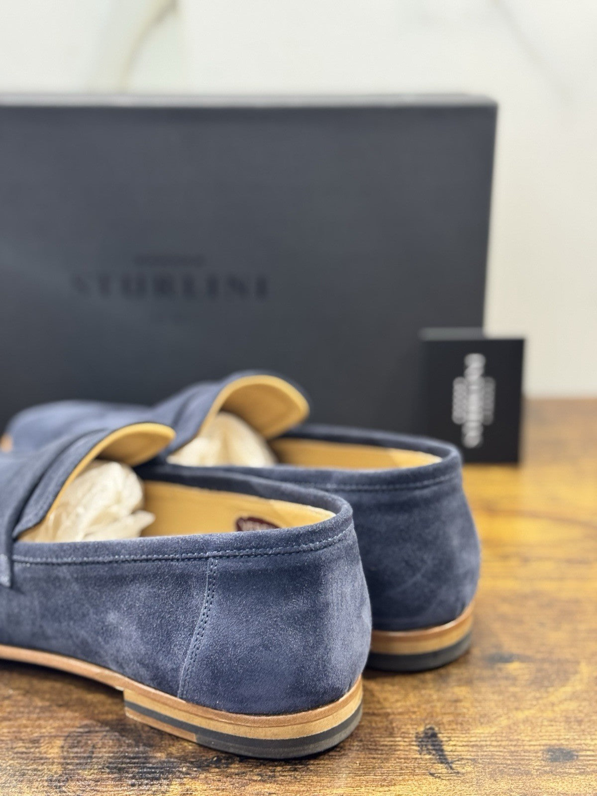 Sturlini Firenze Mocassino  Uomo Suede Blu      Luxury Craftmanship Men 43