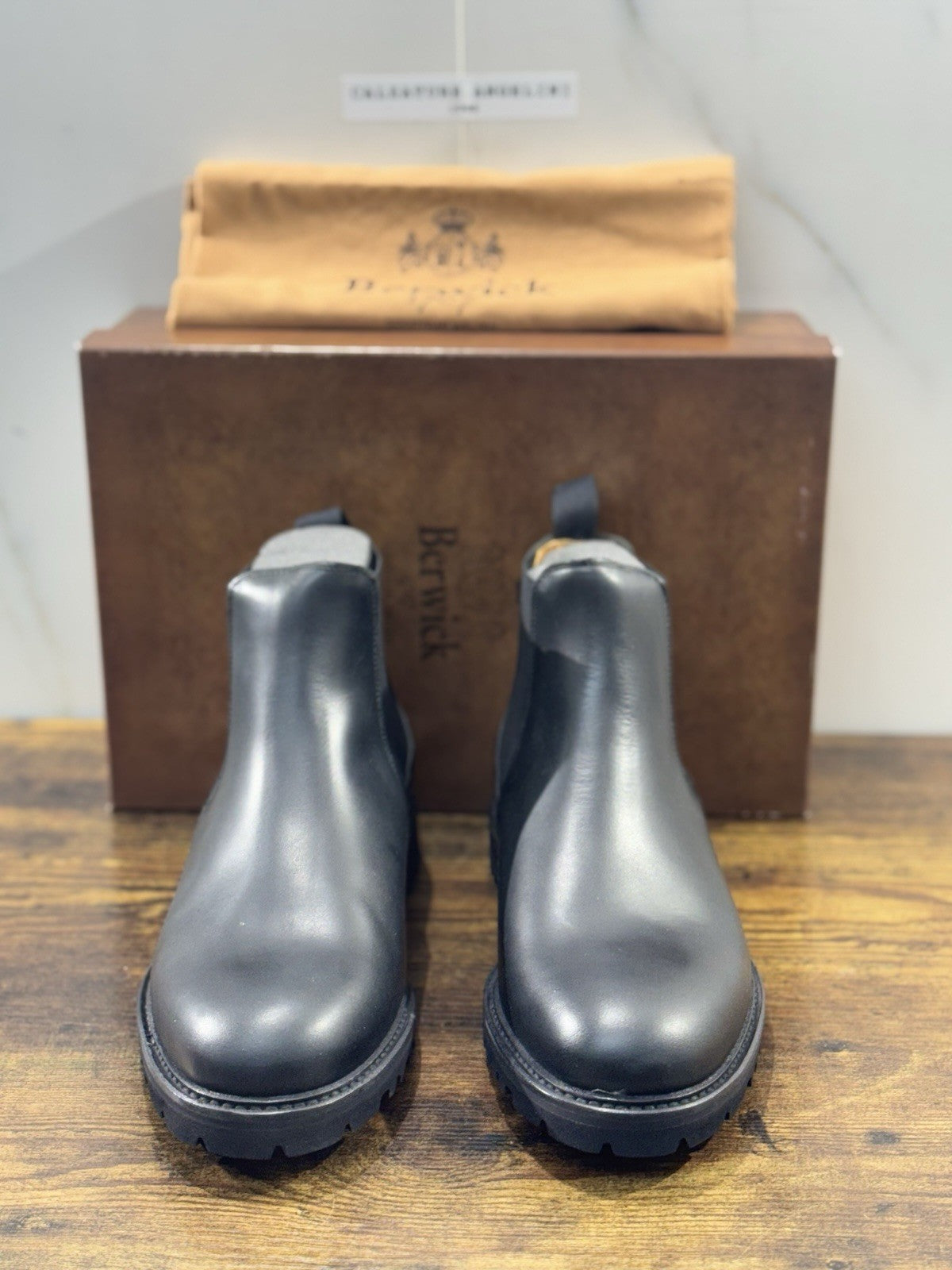 Berwick 1707 Chelsea Boot Uomo Pelle Nero   Fondo Extra light  Uomo 43