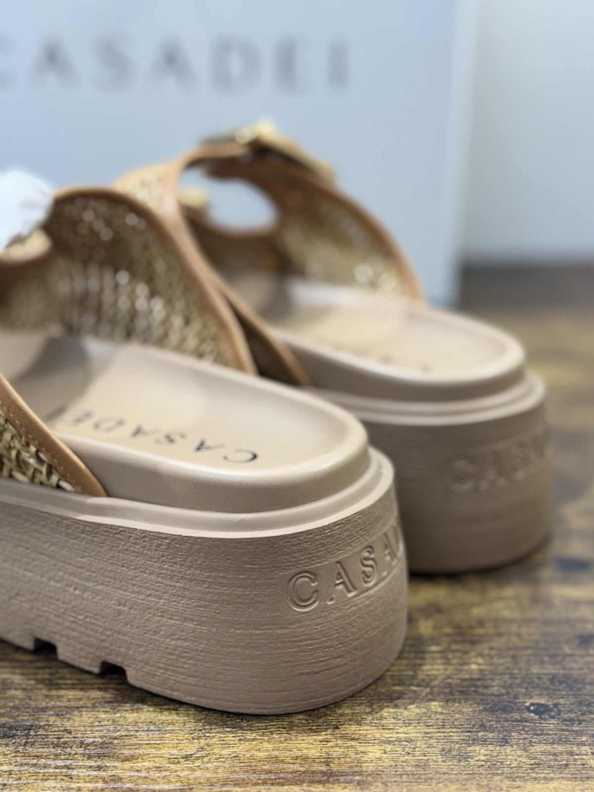 Casadei Sandalo Pelle Intreccio Cuoio Zeppa     Luxury Casadei Scarpe Donna 40