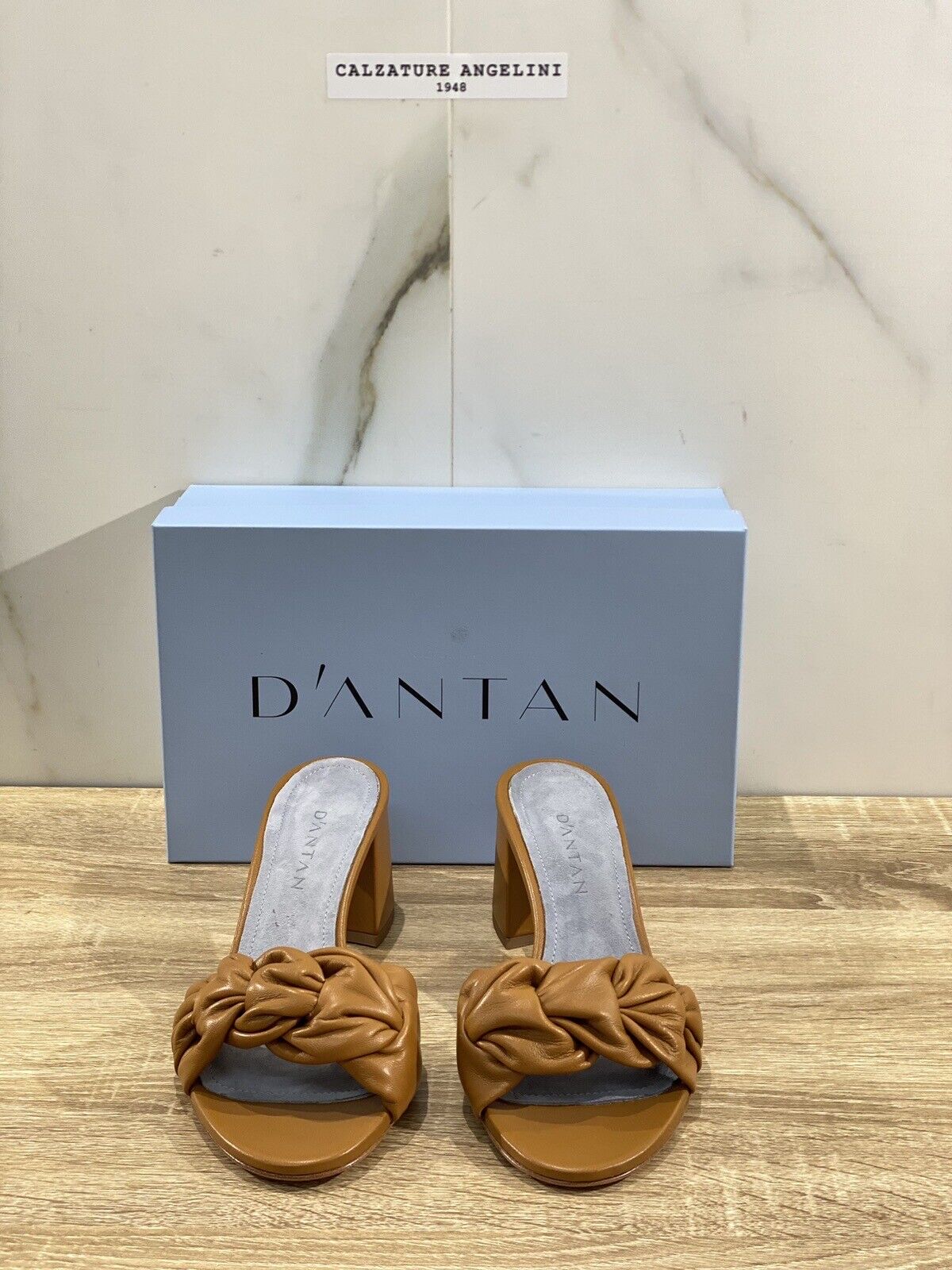 D’antan Sandalo Donna Pelle Cuoio Made In Italy Con Tacco 40