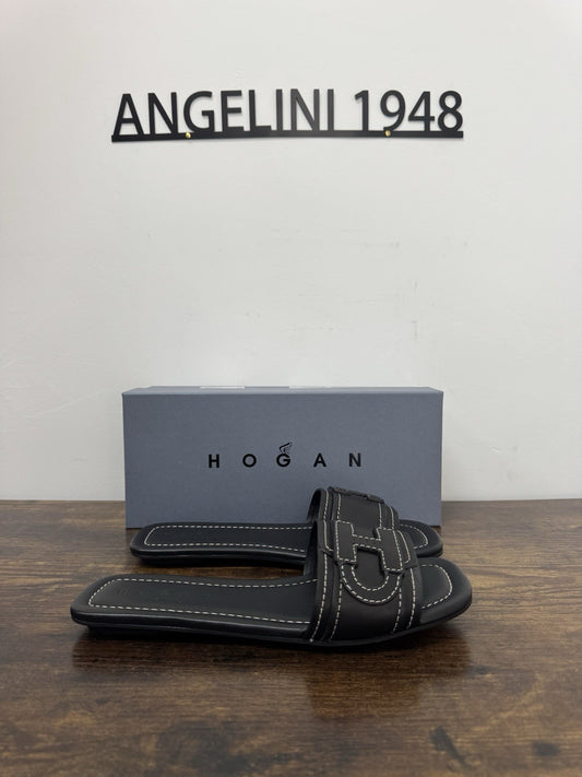 Hogan H685 Ciabatta H Pelle Nera Casual Hogan Donna 38