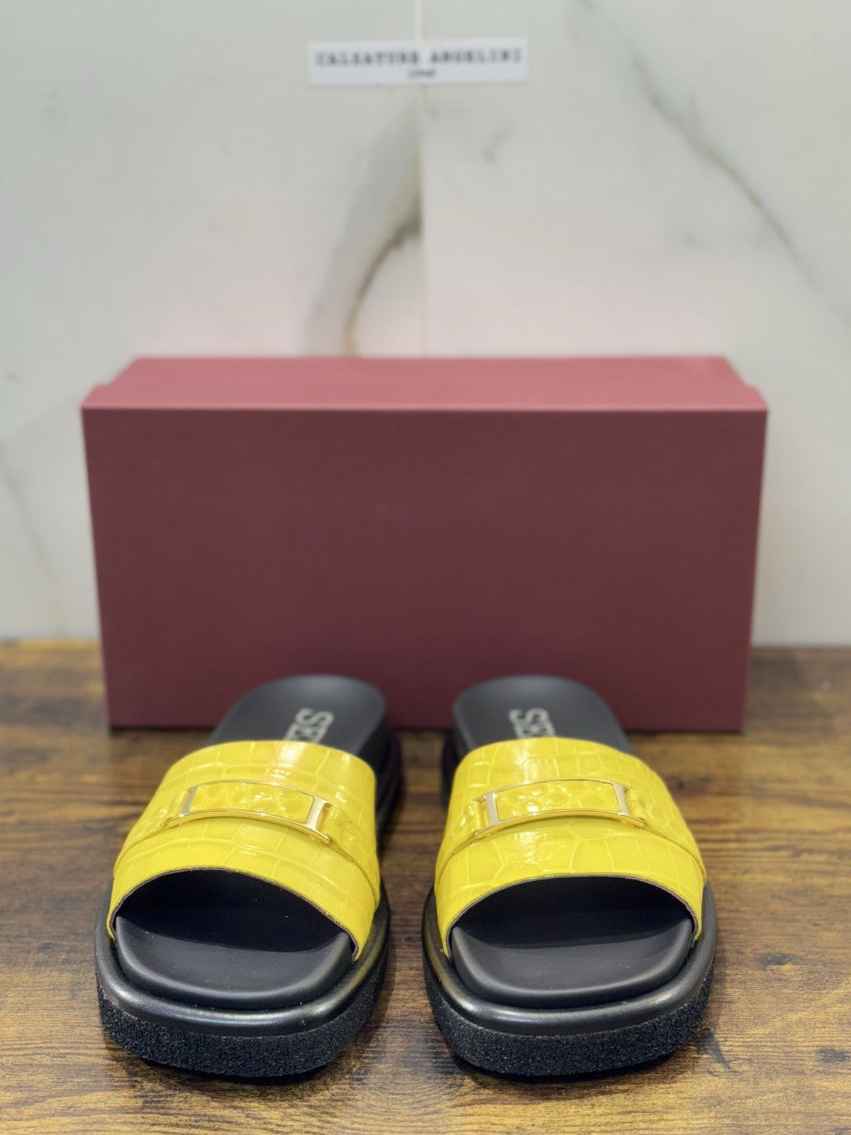 Seboy’s Sandalo Pelle Cocco Giallo Casual Donna 36
