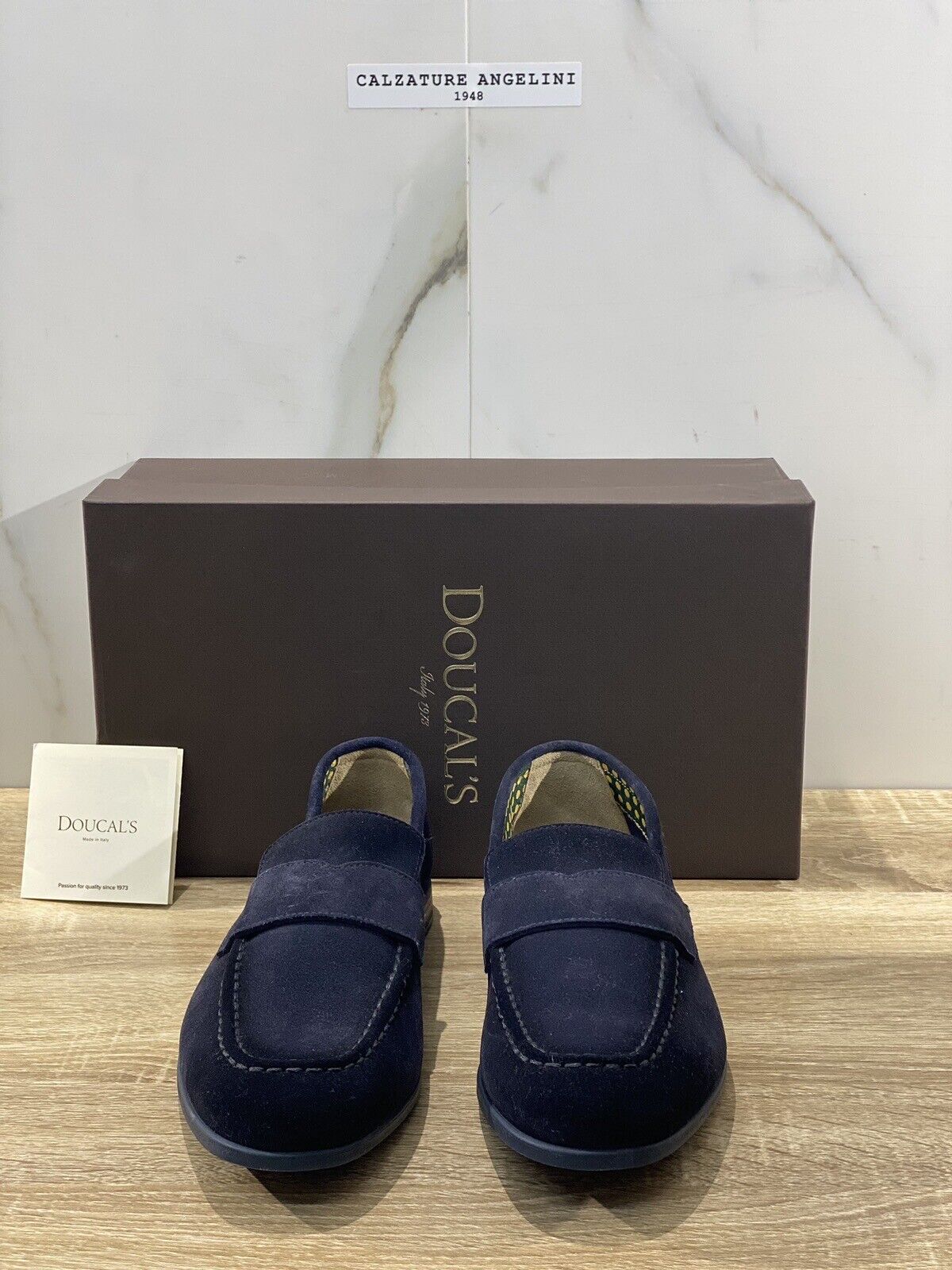 Doucal’s Mocassino Uomo Duke Suede Blu Ultra Flexible Luxury Men  40