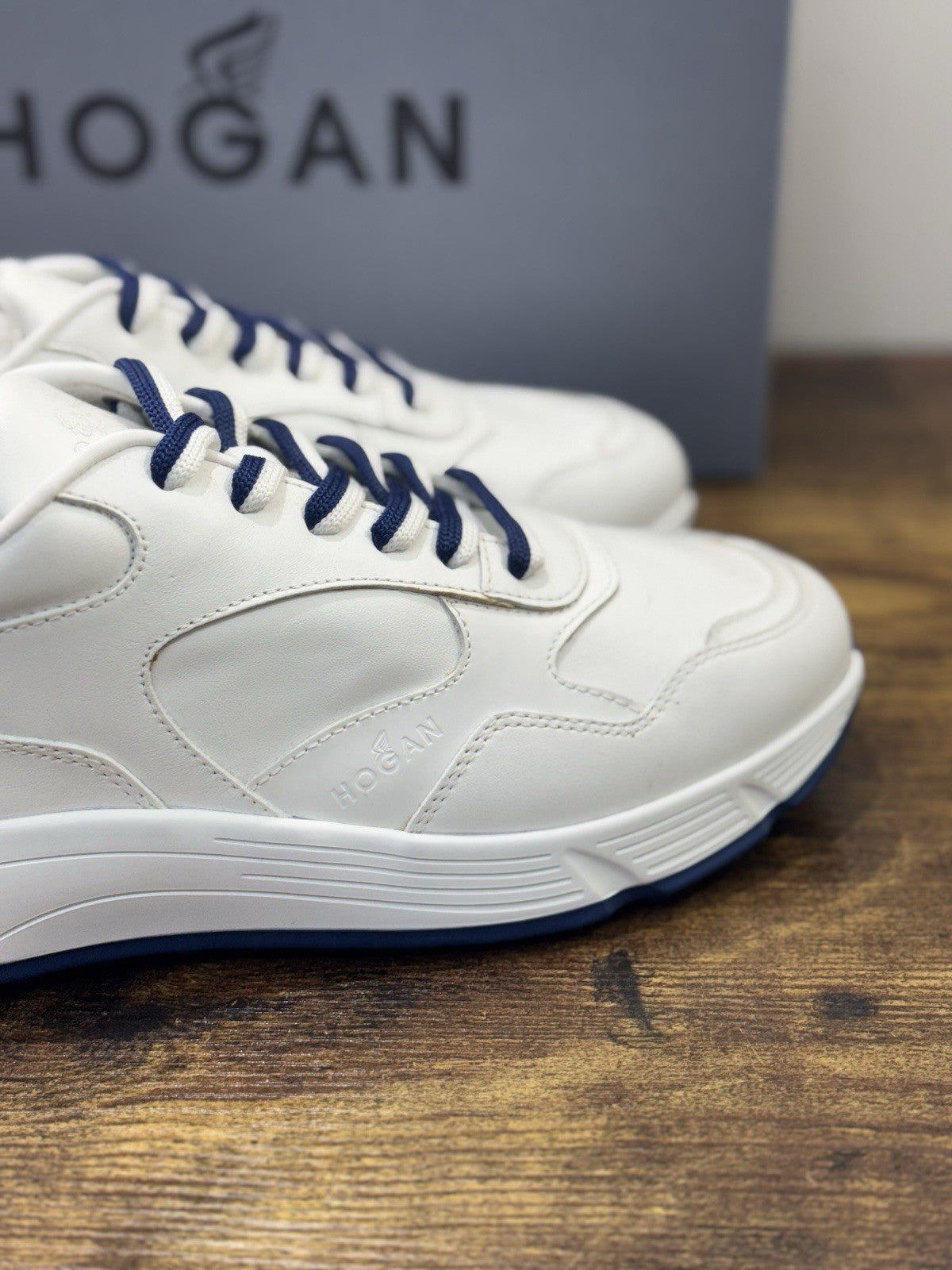 Hogan New Hyperlight Sneaker Pelle Bianca  Memory Foam Luxury Hogan Uomo 42.5