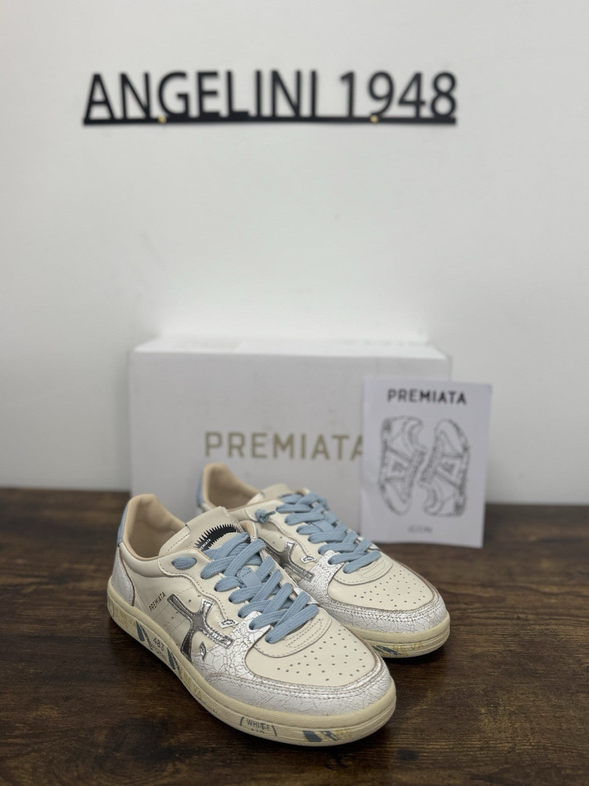 Premiata Clayd Basket Sneaker Pelle Bianca Sky   Casual Premiata Donna 37