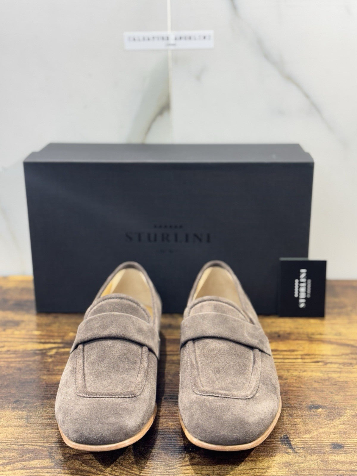 Sturlini Firenze Mocassino  Uomo Suede T Moro   Luxury Craftmanship Men 40.5