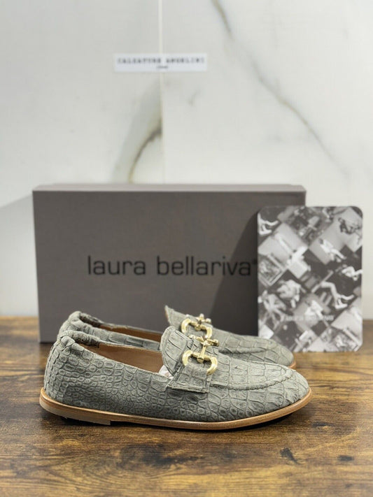 Laura Bellariva Mocassino Donna Verde  Pelle Flexible  Extra light 39