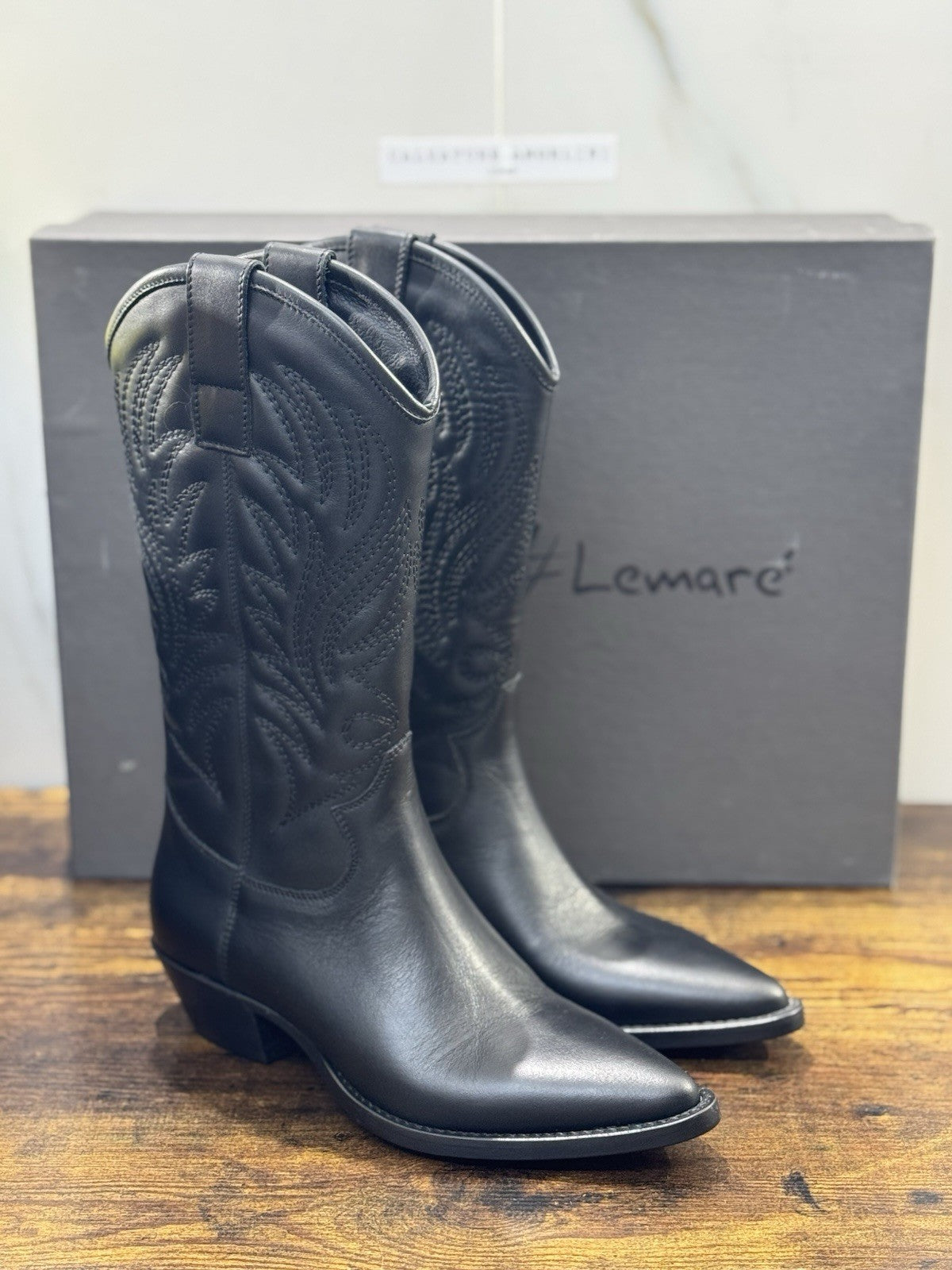 Lemare’ Texano Pelle Nero Casual Donna Texano Pelle Nero 37