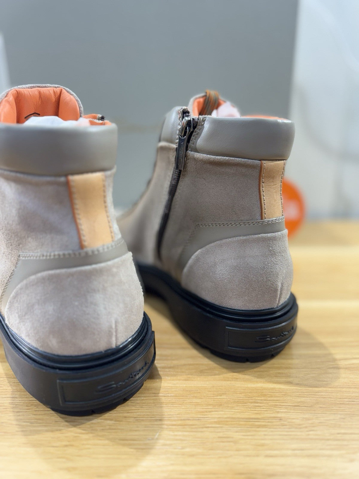 Santoni Stivaletto Da Montagna Suede Beige Mountain Boot Santoni Uomo 42