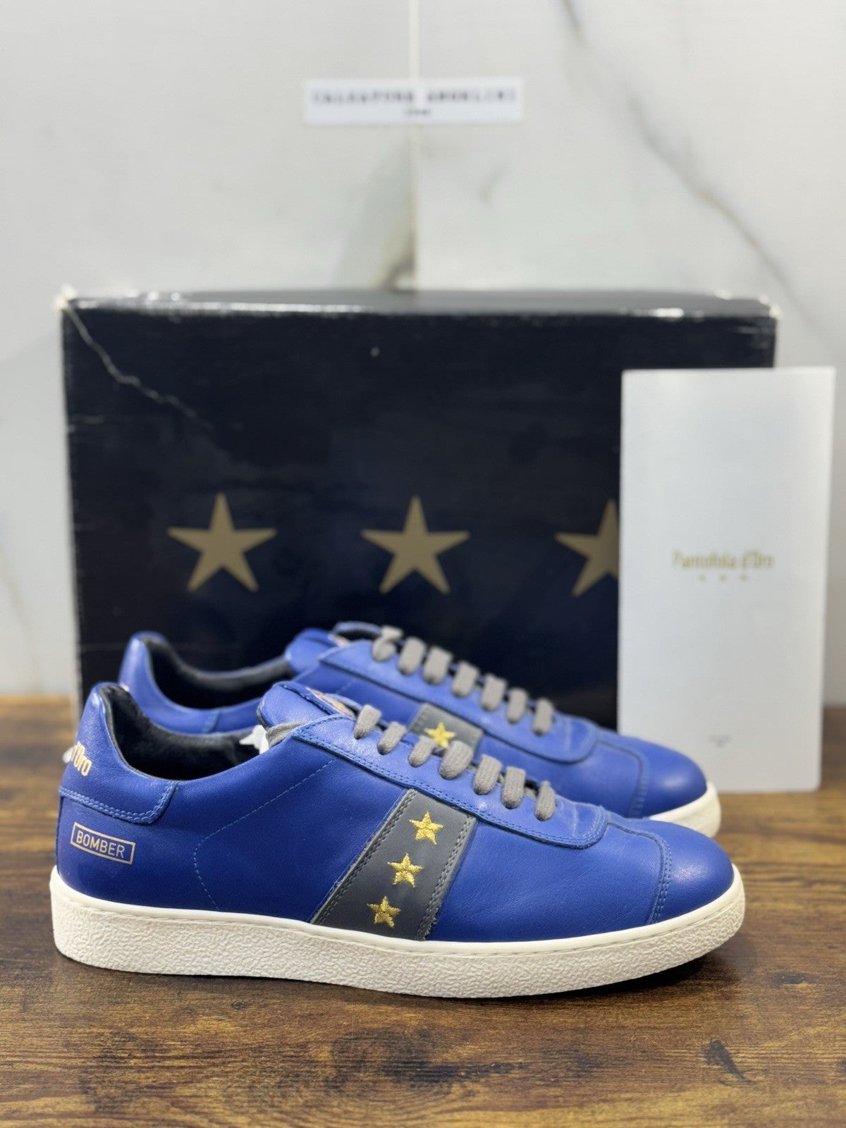 Pantofola D’oro Sneaker  Bomber  Pelle Blu Casual Scarpa  Uomo 39