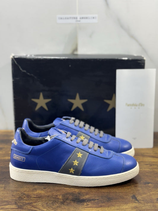 Pantofola D’oro Sneaker  Bomber  Pelle Blu Casual Scarpa  Uomo 39
