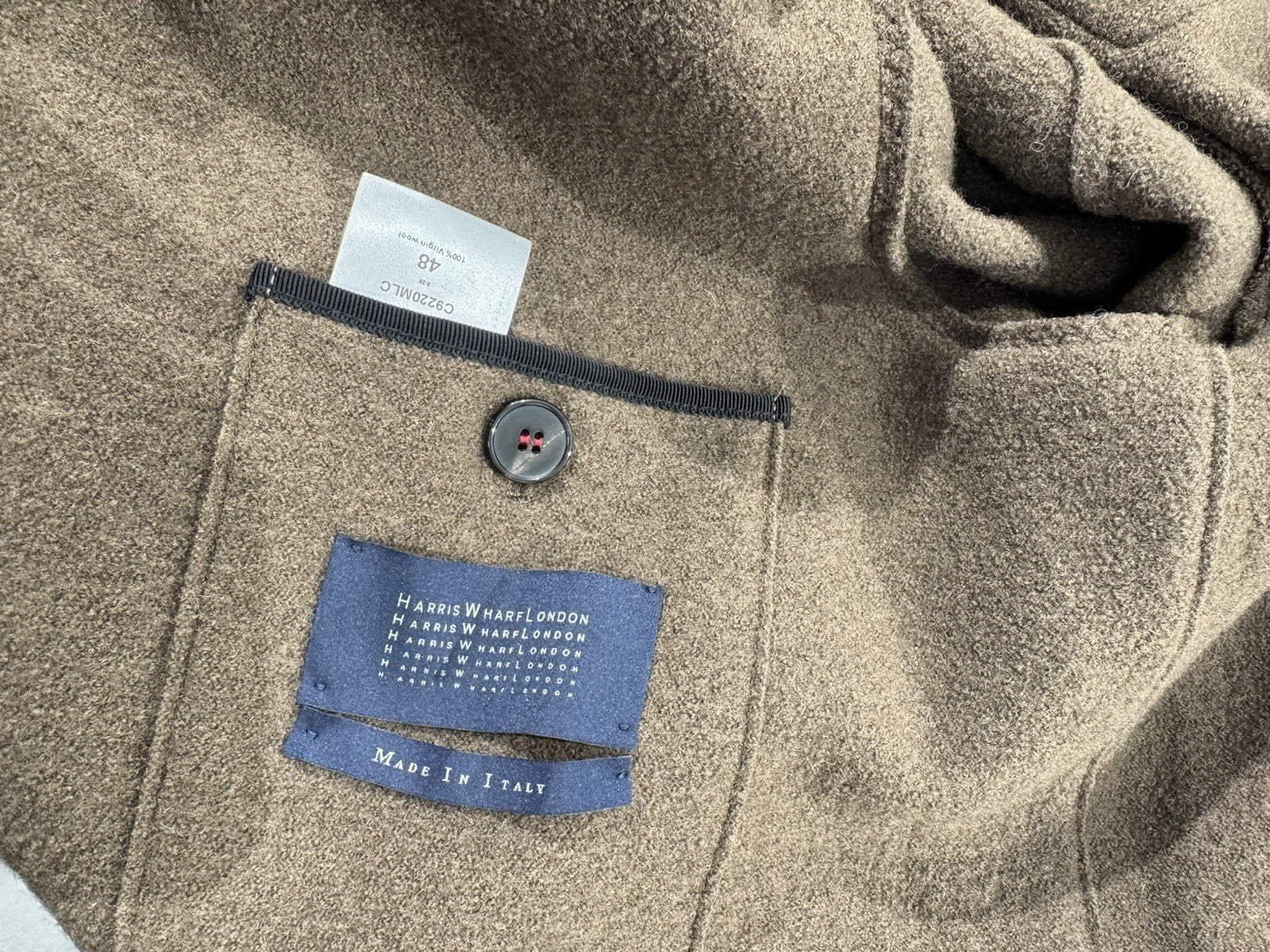 Harris Wharf London Montgomery Duffle Coat Marrone Icon Coat Taglia 50