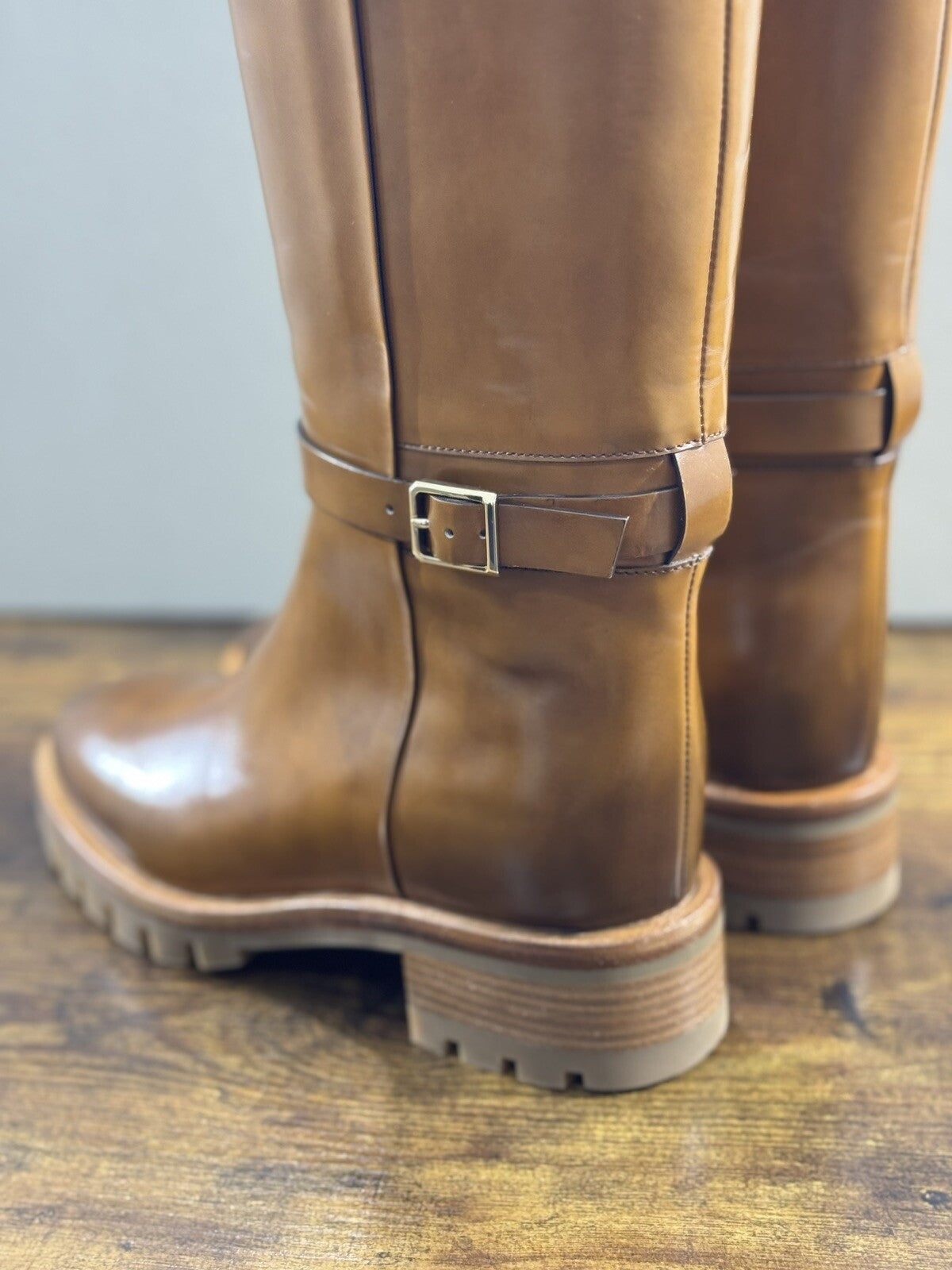 Santoni Stivali Donna In Pelle  Cuoio  Luxury Woman Boot Santoni 38