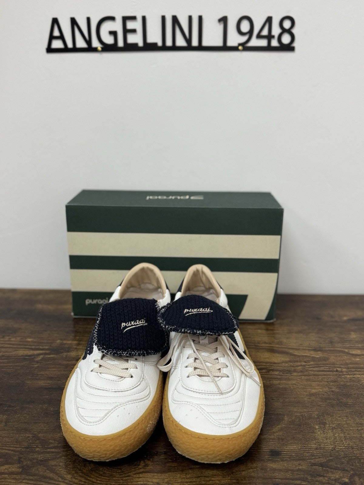Puraai Sneaker Pelle Bianca Abyss Casual Uomo 45