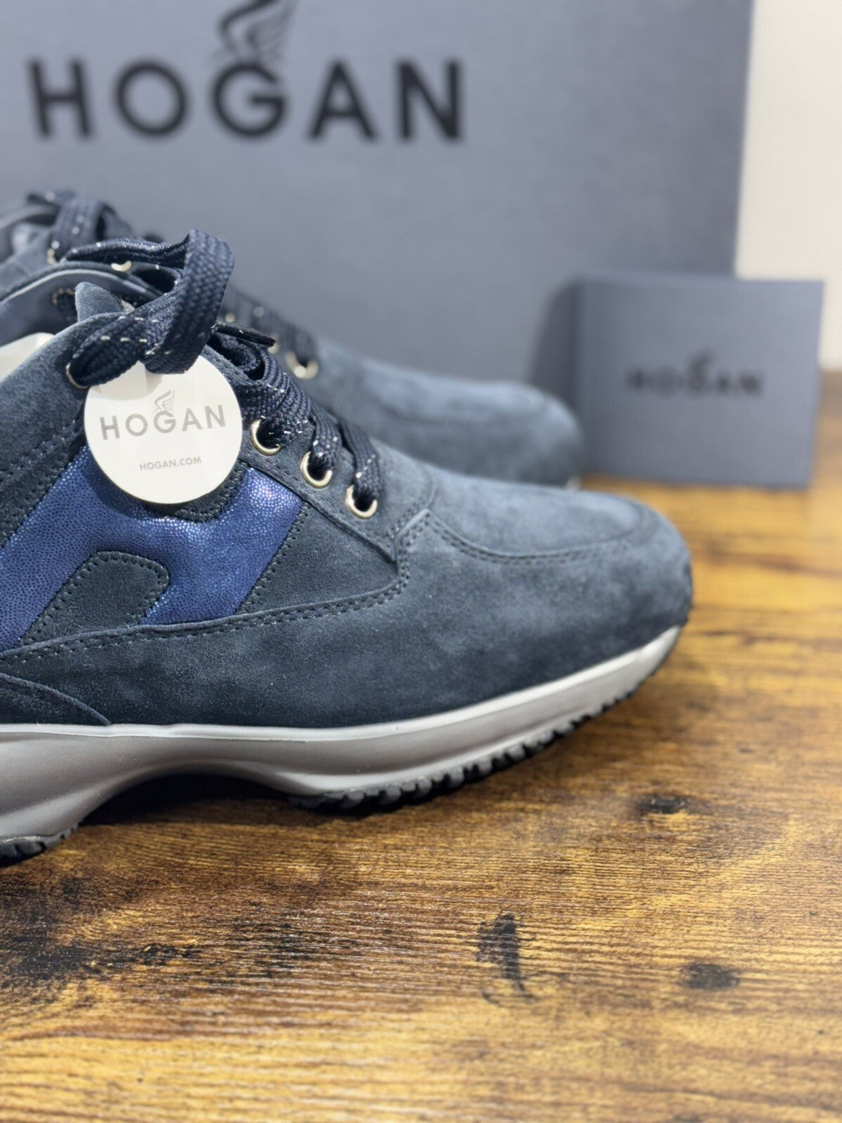Hogan Interactive Donna Sneaker  H Spezzata Suede Blu Luxury Hogan 36