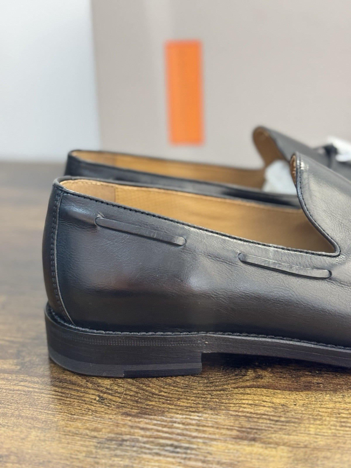 Henderson Baracco Mocassino Tassel Pelle Nero Luxury Handmade Uomo 42