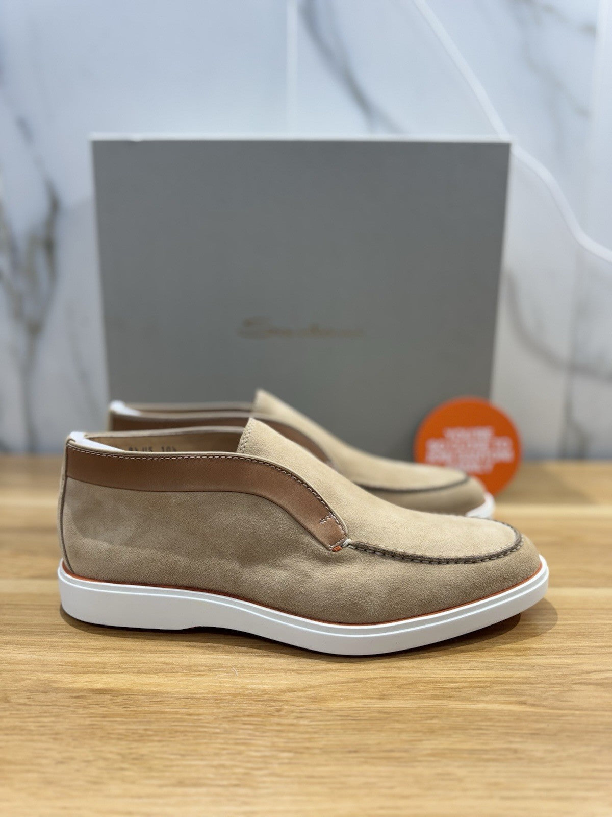 Santoni Polacchino  Summer Walk Suede Beige  Luxury Santoni Scarpe Uomo 43.5