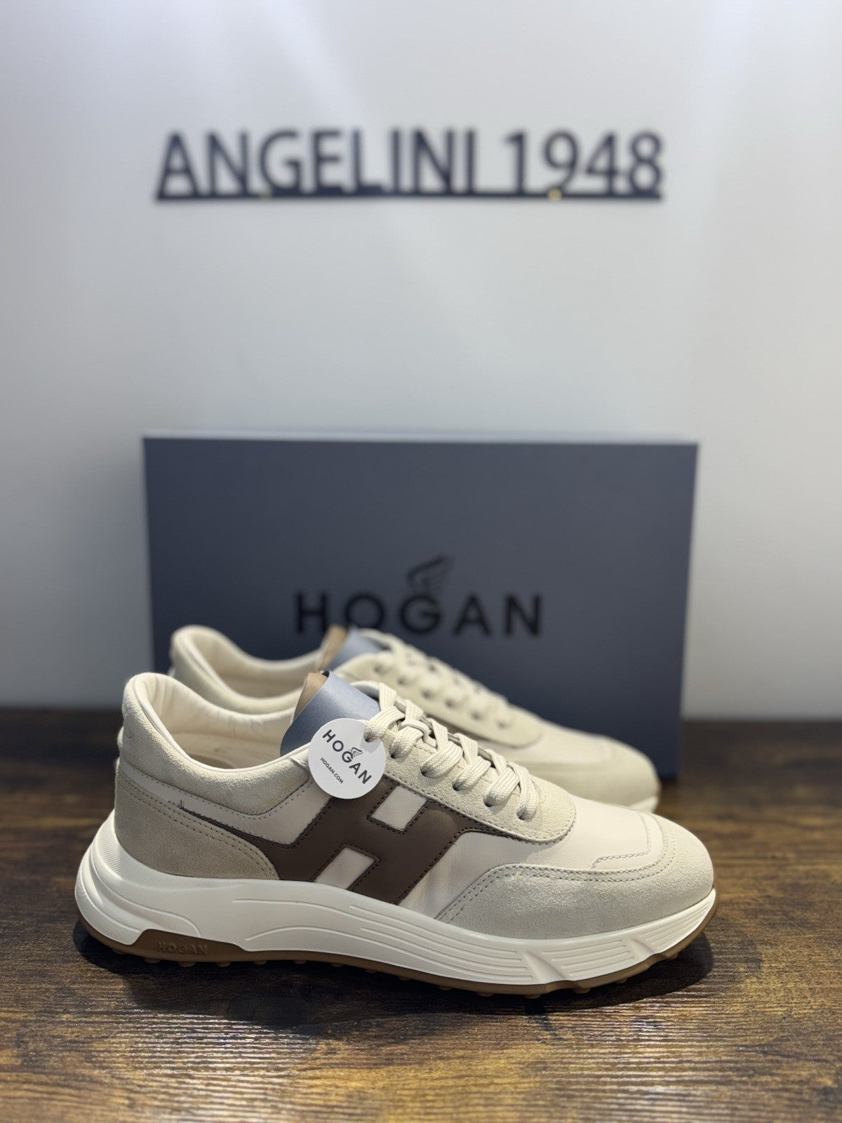 Hogan Hyperlight Sneaker Suede Brown Ivory     Memory Foam Causal Uomo 43.5
