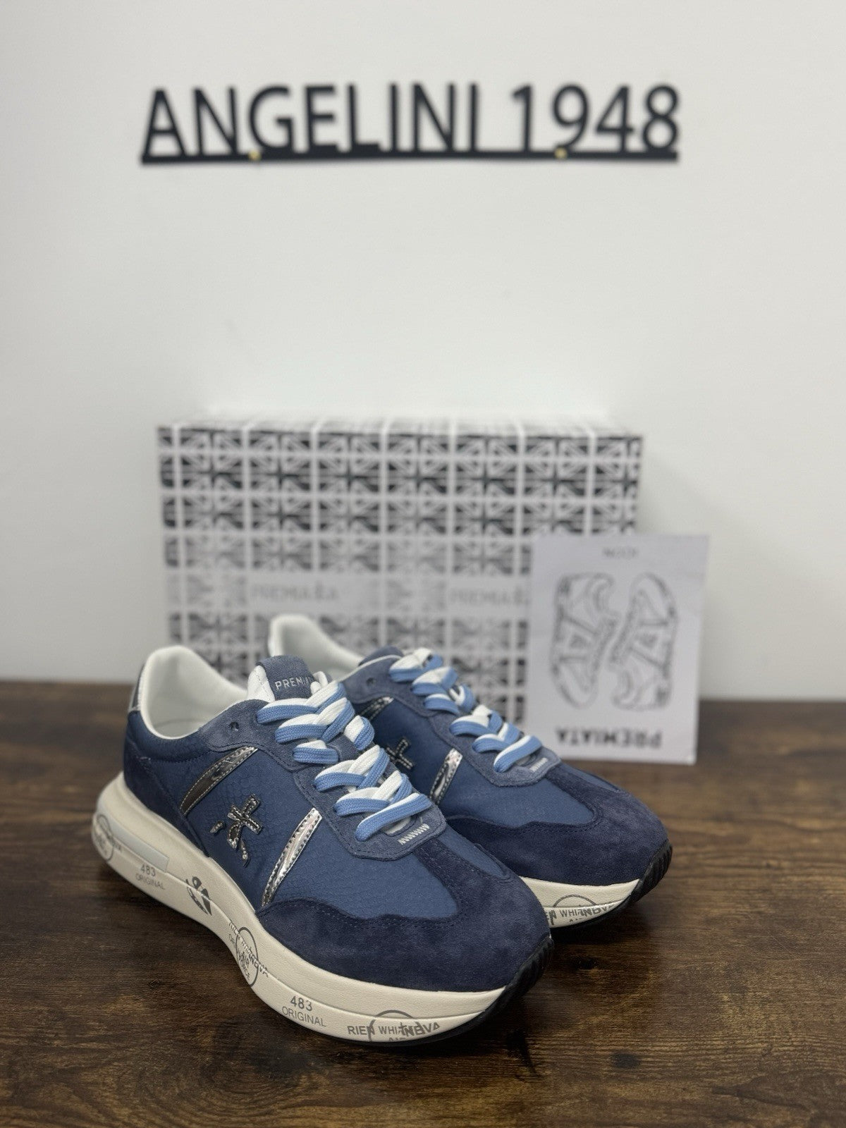 Premiata Cassie  Sneaker Pelle Suede Blu    Casual Premiata Donna 36