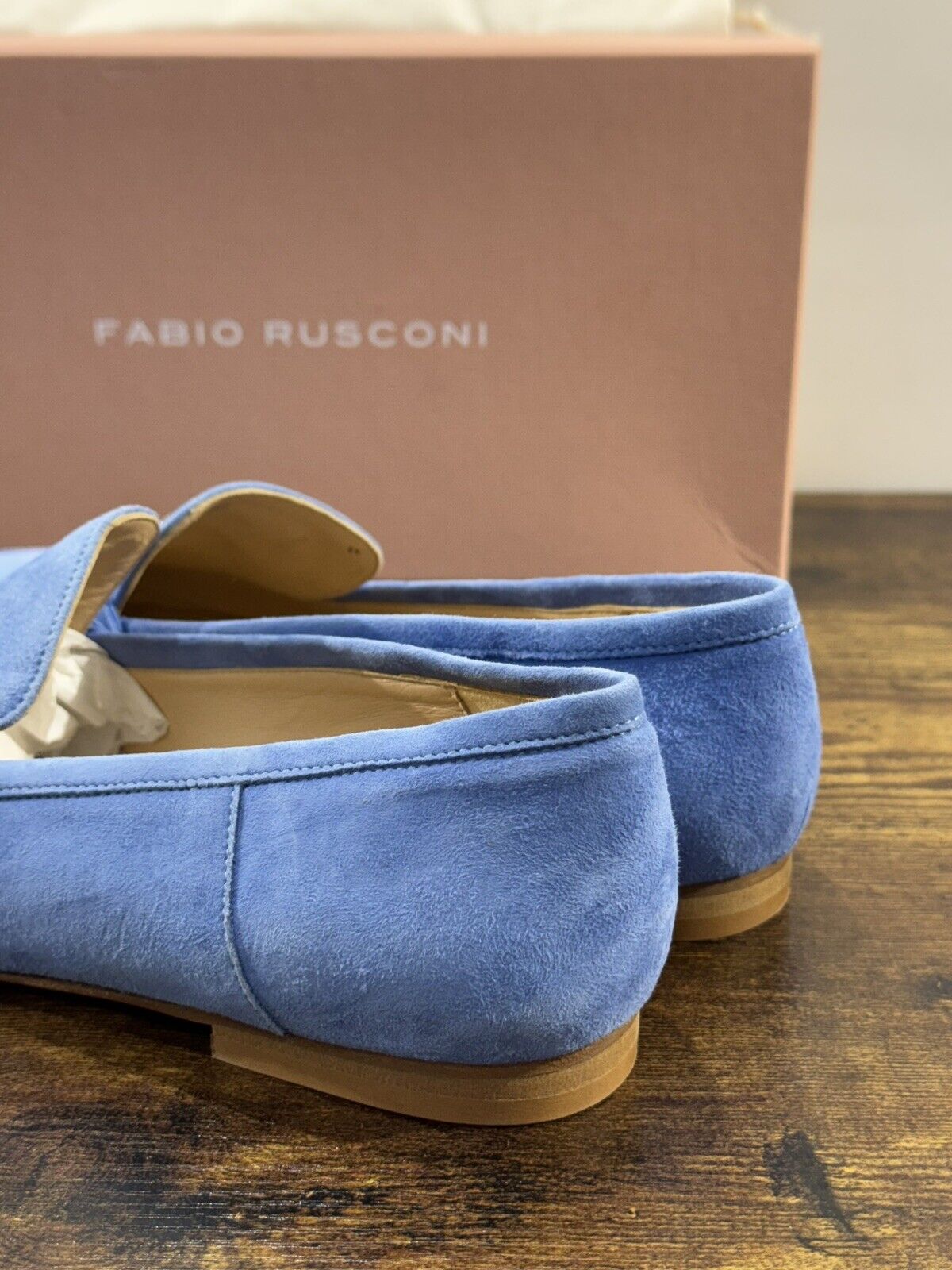 Fabio Rusconi Mocassino Donna Suede Sky Fully Made In Italy Fondo Cuoio 37