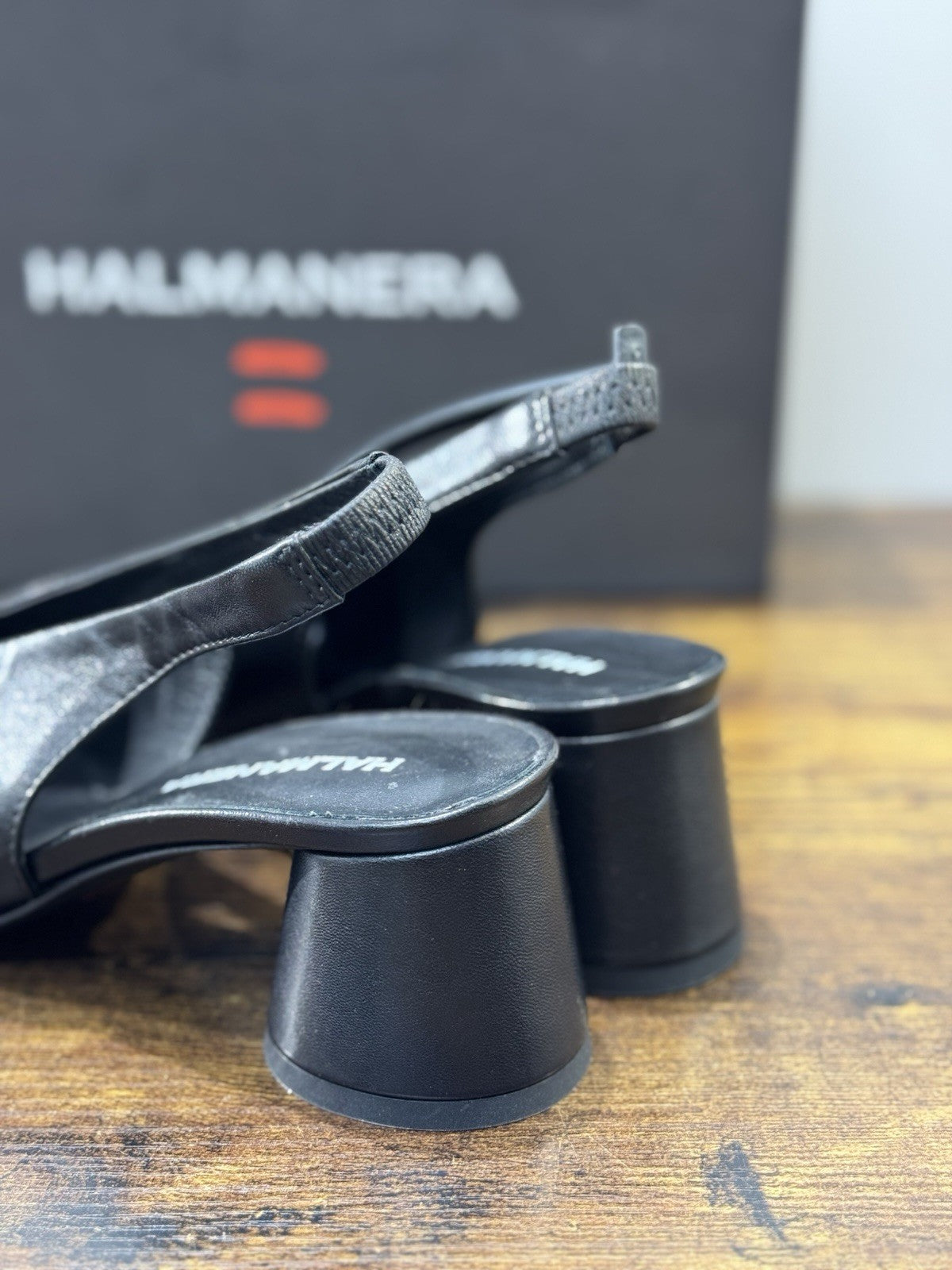 Halmanera Sling Back Pelle Nera Con Tacco Causal Halmanera Donna 37